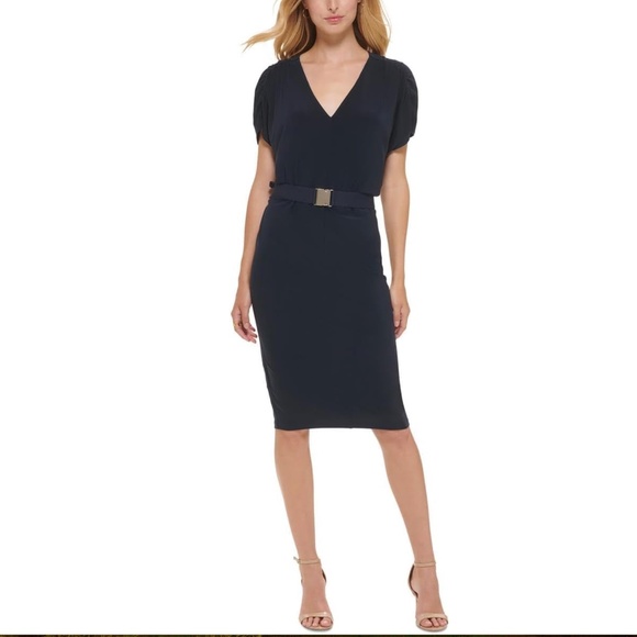 Tommy Hilfiger: Navy Bodycon Dress (NWT) - Picture 1 of 3